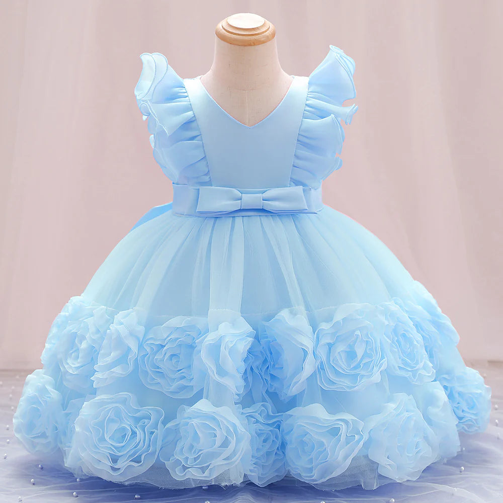 Kids Flower Birthday Dress For Toodler Elegant Wedding Dress