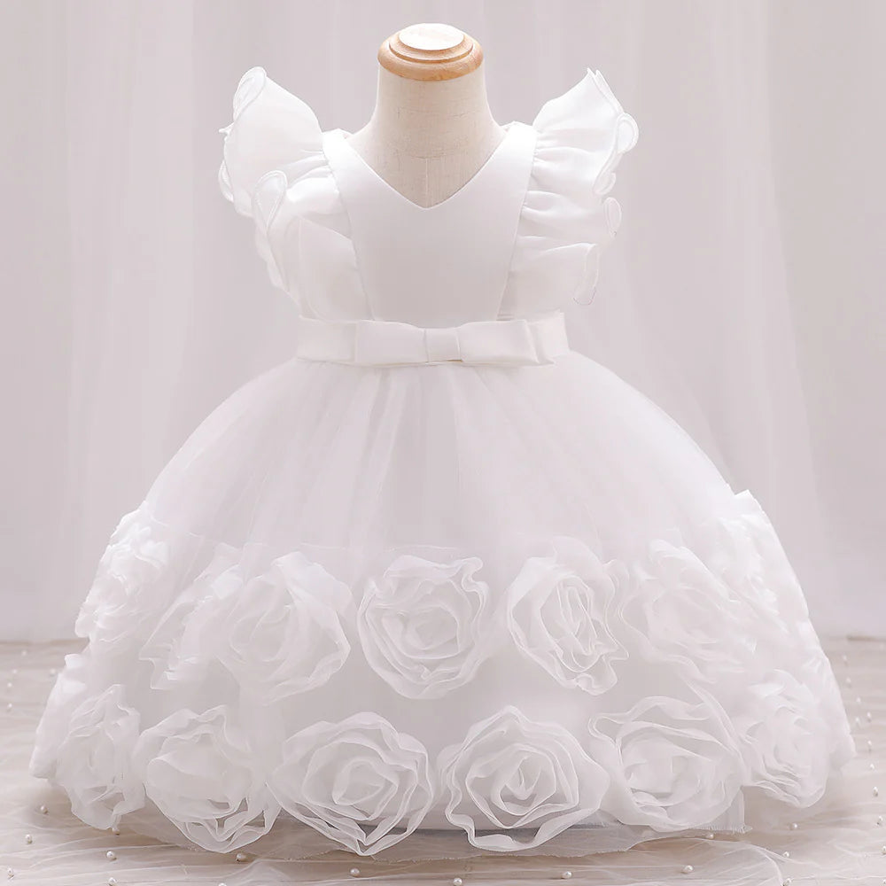 Kids Flower Birthday Dress For Toodler Elegant Wedding Dress