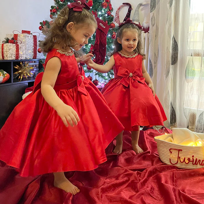 GIRL CHRISTMAS DRESS BABY GIRL EASTER DRESS PRINCESS DRESS BOW-KNOT PUFFY DRESS BIRTHDAY PARTY DRESS