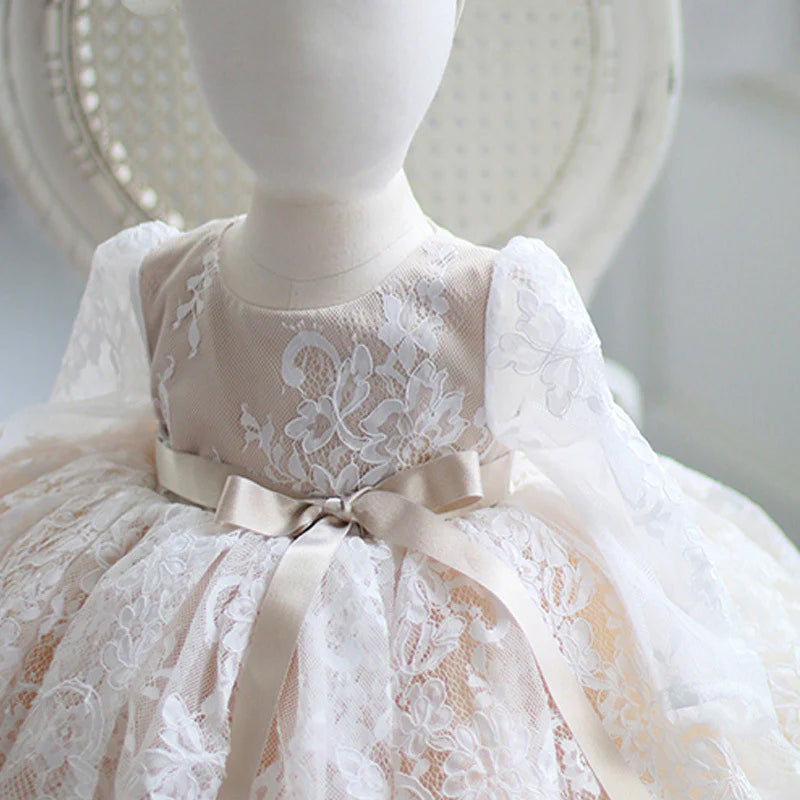 BAPTISM DRESSES GIRL LACE PUFFY PRINCESS DRESSES BABY GIRL PROM FORMAL DRESSES