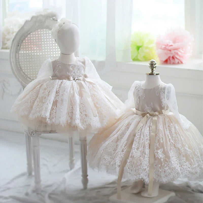 BAPTISM DRESSES GIRL LACE PUFFY PRINCESS DRESSES BABY GIRL PROM FORMAL DRESSES