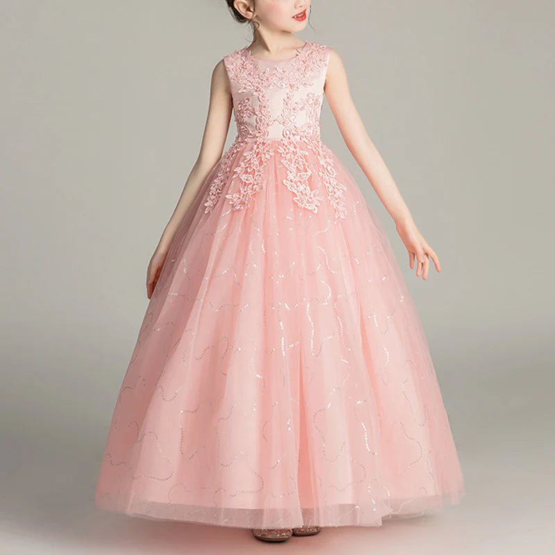 GIRL FORMAL PRINCESS DRESSES BABY GIRL ELEGANT EMBROIDERY PUFFY FLOWER GIRL DRESS BIRTHDAY PARTY PAGEANT DRESS