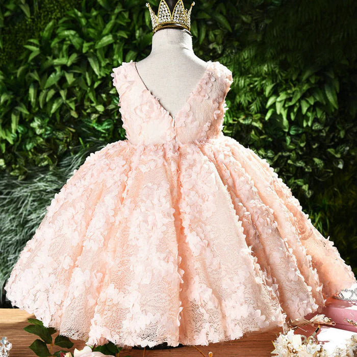 BABY GIRL CHRISTMAS DRESS TODDLER SLEEVELESS ROUND NECK PAGEANT FORMAL DRESSES FLOWER GIRL DRESS