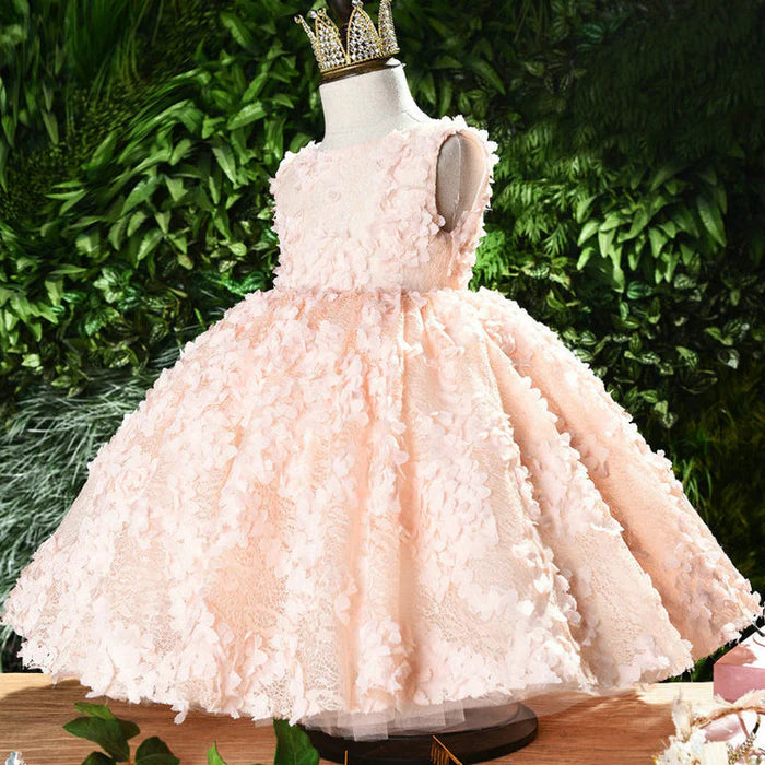 BABY GIRL CHRISTMAS DRESS TODDLER SLEEVELESS ROUND NECK PAGEANT FORMAL DRESSES FLOWER GIRL DRESS