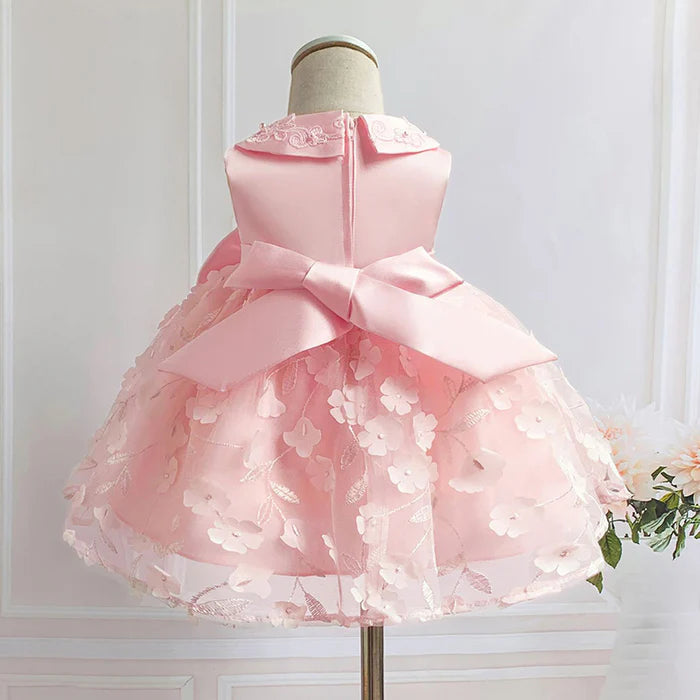 BABY GIRL EASTER DRESS BOW ROUND NECK FLOWER GIRL DRESS PRINCESS PARTY DRESS