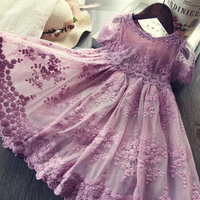 FLOWER GIRL DRESS KIDS SUMMER MESH TULLE BIRTHDAY PARTY PRINCESS DRESS GIRLS PAGEANT DRESSES