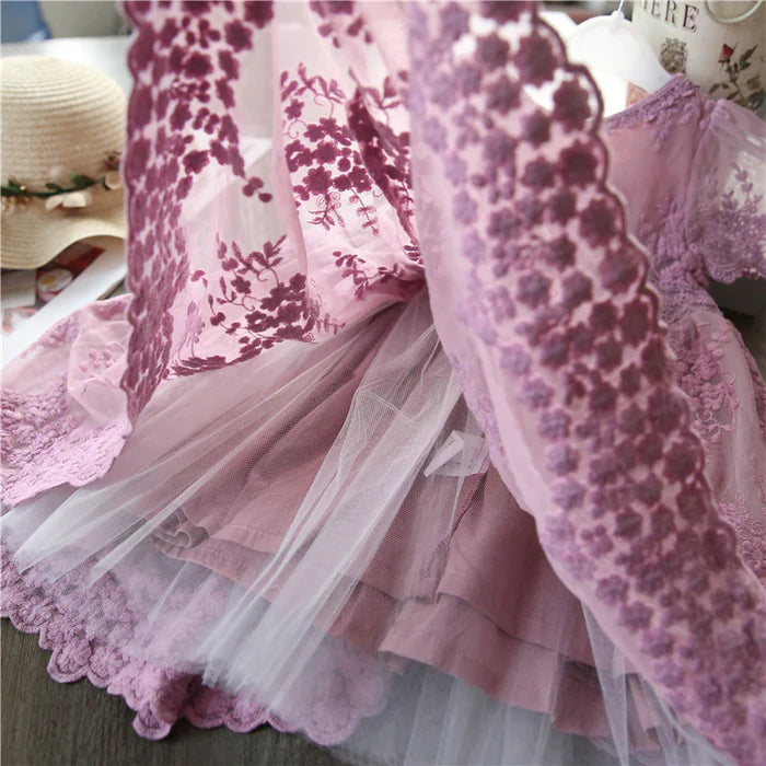 FLOWER GIRL DRESS KIDS SUMMER MESH TULLE BIRTHDAY PARTY PRINCESS DRESS GIRLS PAGEANT DRESSES