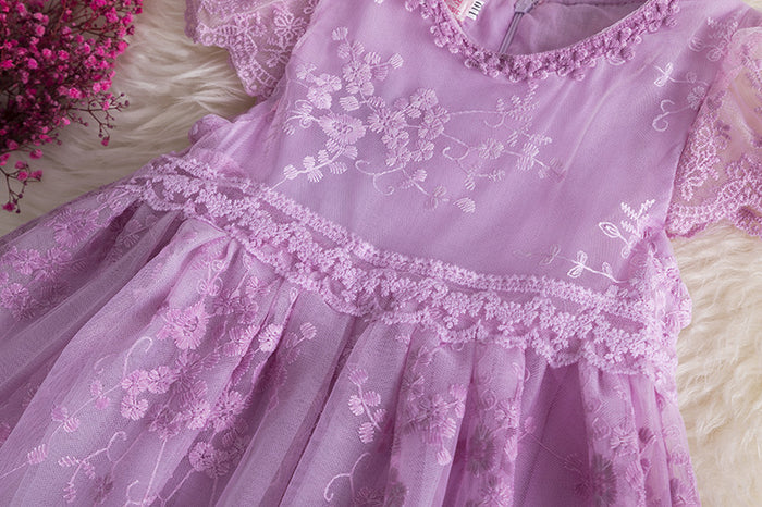 FLOWER GIRL DRESS KIDS SUMMER MESH TULLE BIRTHDAY PARTY PRINCESS DRESS GIRLS PAGEANT DRESSES