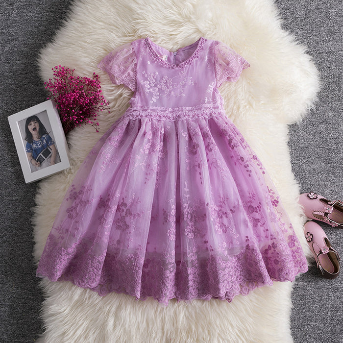 FLOWER GIRL DRESS KIDS SUMMER MESH TULLE BIRTHDAY PARTY PRINCESS DRESS GIRLS PAGEANT DRESSES