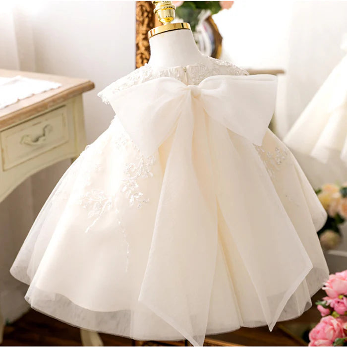 TODDLER FORMAL PRINCESS DRESS BABY GIRL WHITE FLOWER GIRL DRESS GIRL BIRTHDAY PARTY DRESSES