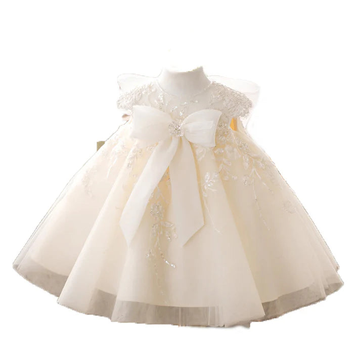 TODDLER FORMAL PRINCESS DRESS BABY GIRL WHITE FLOWER GIRL DRESS GIRL BIRTHDAY PARTY DRESSES