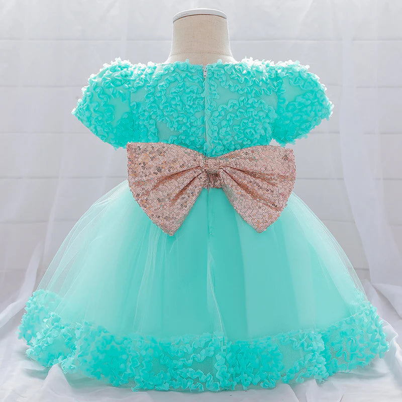 BABY GIRLS BIRTHDAY PARTY DRESSES INFANT CUTE BOW FLUFFY FORMAL PRINCESS DRESS