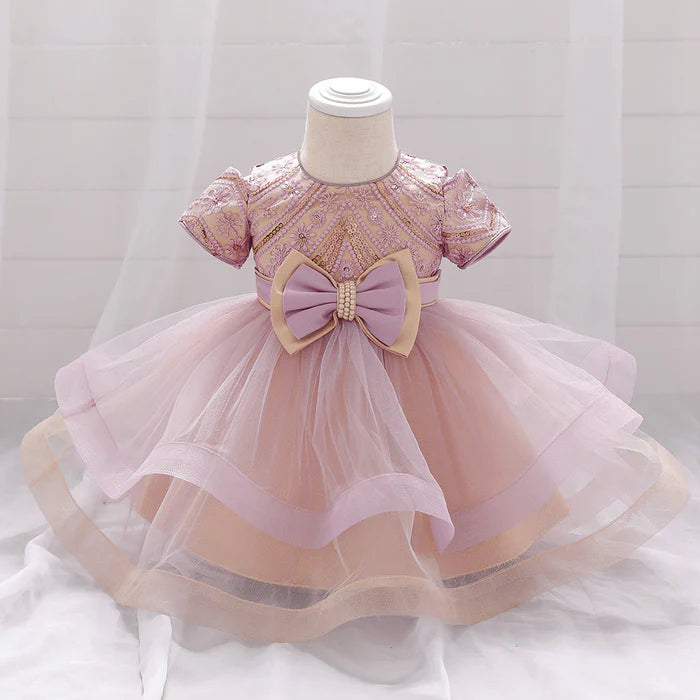 INFANT BIRTHDAY DRESSES BABY GIRL SEQUIN EMBROIDERED PUFFY PROM DRESS