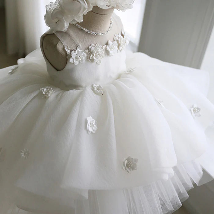 BAPTISM DRESSES BABY GIRL WHITE WEDDING LACE FLOWER GIRL DRESSES TODDLER BIRTHDAY PARTY DRESS