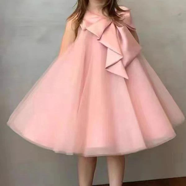 FIRST COMMUNION DRESS GIRL FORMAL PRINCESS DRESS SUMMER BOWKNOT BIRTHDAY PARTY DRESS  (4)