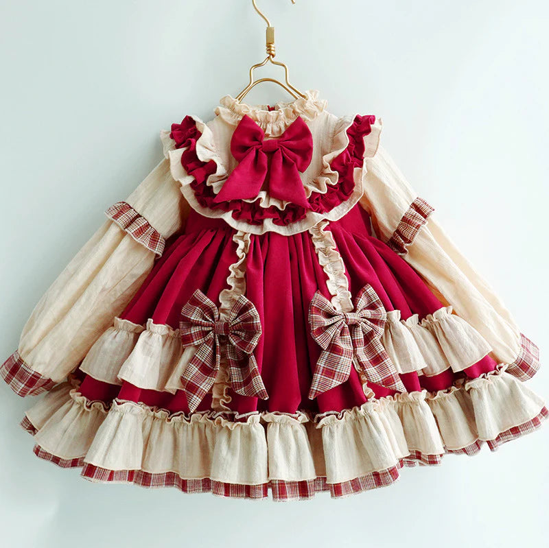 BABY GIRL PRINCESS DRESS AUTUMN WINTER LONG SLEEVE RETRO PALACE BIRTHDAY DRESS