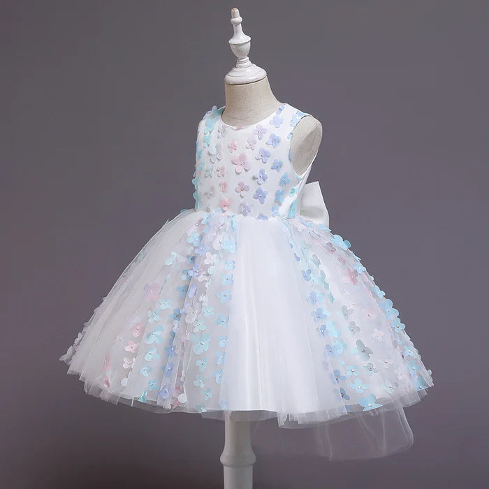 BABY GIRL EASTER DRESS PRINCESS DRESS SWEET SLEEVELESS APPLIQUE PUFFY GIRL DRESS PARTY DRESS EASTER DRESS FOR GIRL