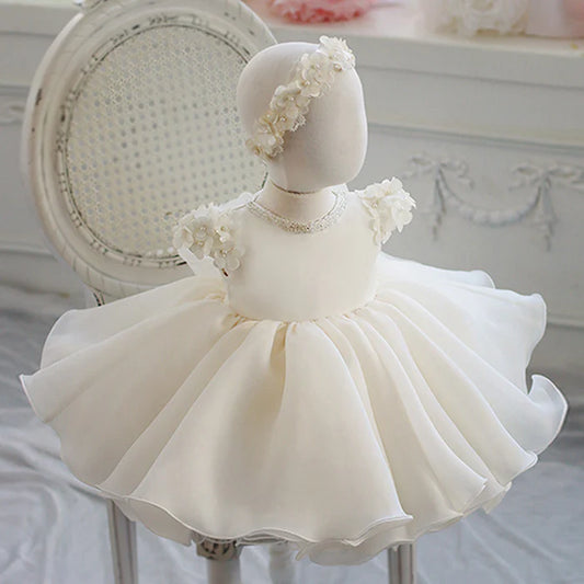 BAPTISM DRESSES BABY GIRL SUMMER WHITE LACE FLOWER GIRL DRESS TODDLER CHRISTENING DRESS