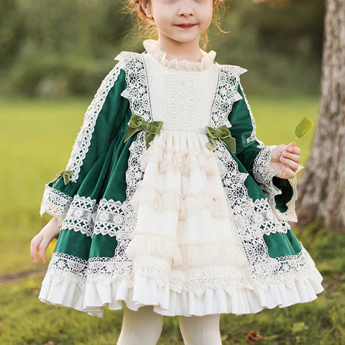 BABY GIRL FIRST COMMUNION DRESS TODDLER BIRTHDAY PARTY LACE FLORAL CAKE FORMAL DRESS