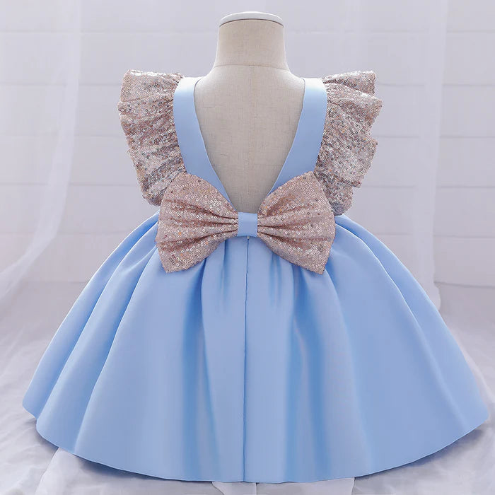 BABY GIRL BIRTHDAY PARTY DRESSES TODDLER SUMMER CUTE SEQUINS BOW GOWNS PRINCESS DRESS