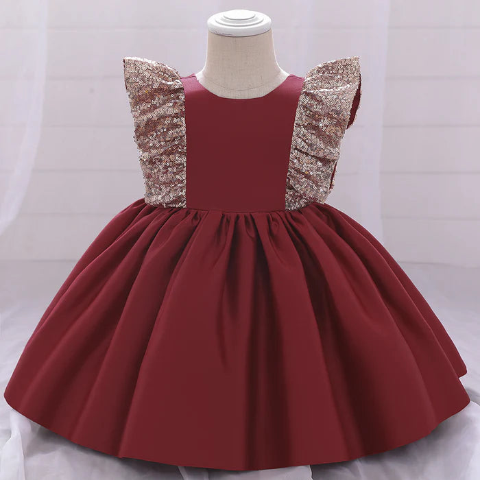 BABY GIRL BIRTHDAY PARTY DRESSES TODDLER SUMMER CUTE SEQUINS BOW GOWNS PRINCESS DRESS