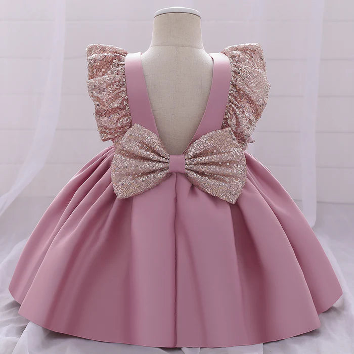 BABY GIRL BIRTHDAY PARTY DRESSES TODDLER SUMMER CUTE SEQUINS BOW GOWNS PRINCESS DRESS