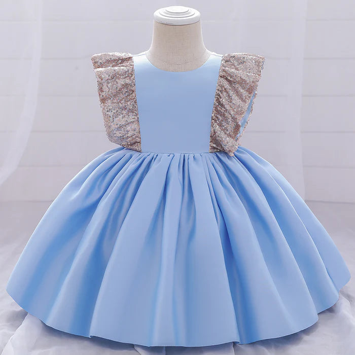 BABY GIRL BIRTHDAY PARTY DRESSES TODDLER SUMMER CUTE SEQUINS BOW GOWNS PRINCESS DRESS