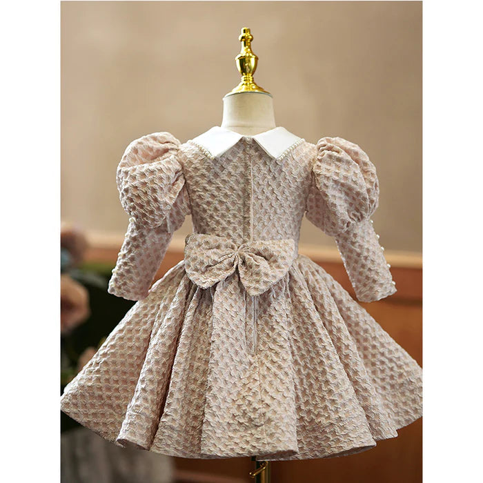 TODDLER BALL GOWNS GIRL PRINCESS DRESS AUTUMN DOLL COLLAR PUFFY WAFFLE PARTY DRESS