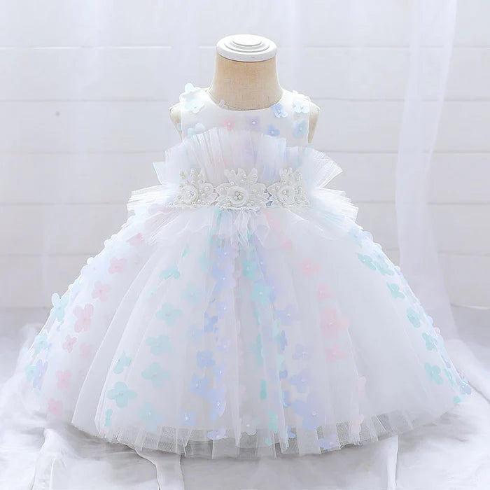 BABY GIRL FORMAL PRINCESS DRESS EASTER DRESS TODDLER SLEEVELESS MESH FLORAL BIRTHDAY PARTY DRESSES