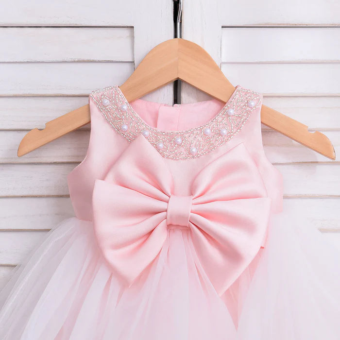 BABY GIRL EASTER DRESS CUTE BOW SLEEVELESS MESH PRINCESS DRESS