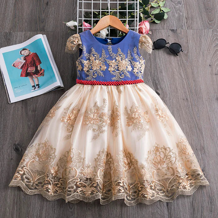 BABY GIRL PRINCESS DRESS TODDLER SUMMER EMBROIDERY BOW PUFFY BIRTHDAY PARTY DRESS GIRLS PAGEANT DRESSES