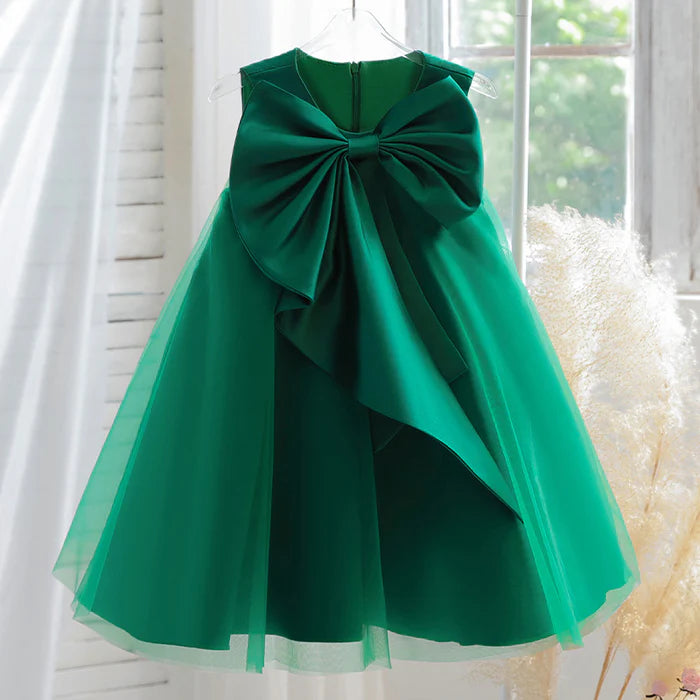 FIRST COMMUNION DRESS GIRL FORMAL PRINCESS DRESS SUMMER BOWKNOT BIRTHDAY PARTY DRESS  (4)