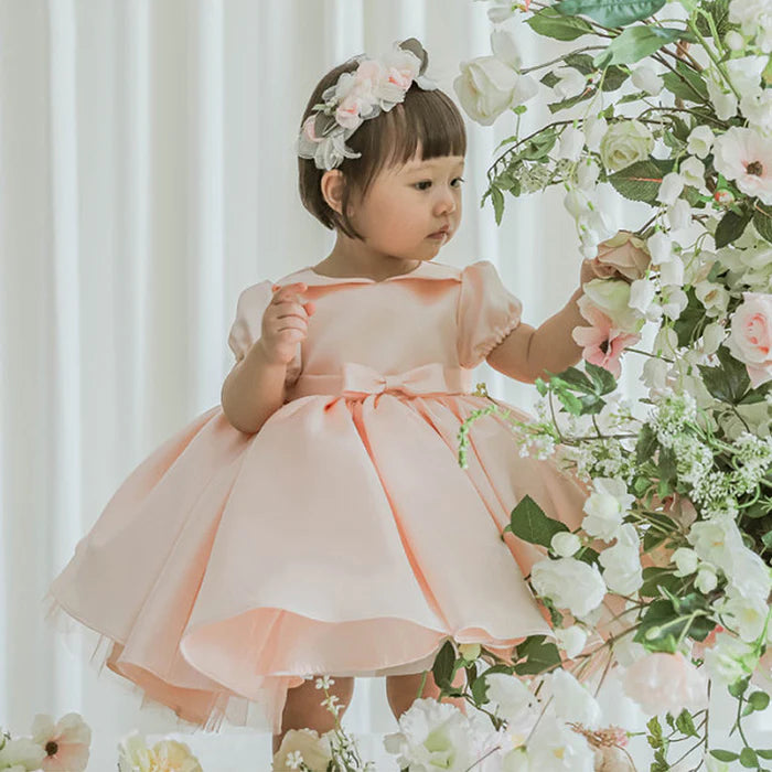 BABY GIRL PARTY DRESS DOLL COLLAR BIG BOW PRINCESS DRESS