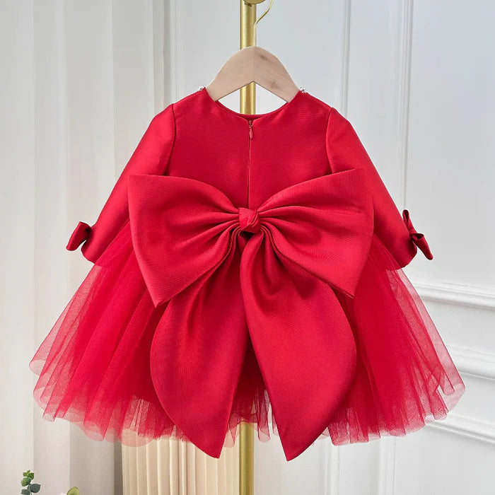 CHRISTMAS DRESS HOLIDAY RED PRINCESS DRESS GIRL BIRTHDAY DRESS