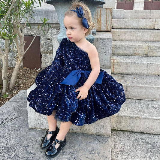 BABY GIRL AND TODDLER BIRTHDAY PARTY DRESSES EASTER DRESS SEQUIN FLUFFY GIRL PAGEANT PRINCESS DRESSES