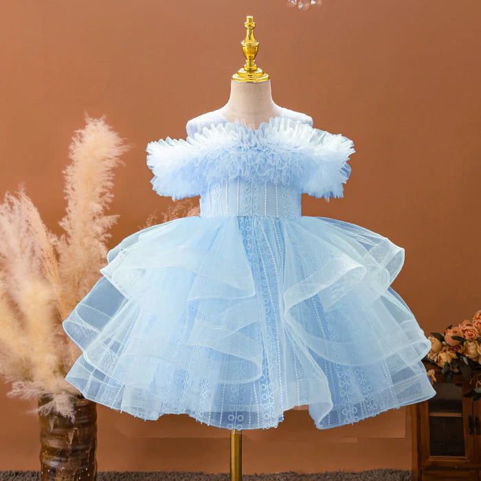 FLUFFY BIRTHDAY DRESS BABY GIRL DRESSES GIRLS PARTY DRESS