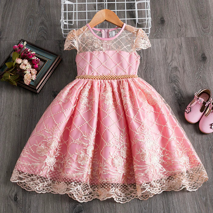 BABY GIRL PRINCESS DRESS TODDLER SUMMER EMBROIDERY BOW PUFFY BIRTHDAY PARTY DRESS GIRLS PAGEANT DRESSES