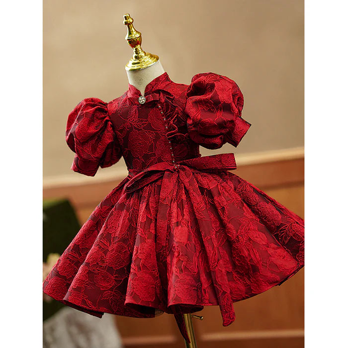 GIRL CHRISTMAS DRESS BABY GIRL PRINCESS DRESS GIRL FORMAL DRESS SUMMER PUFF SLEEVE DRESS