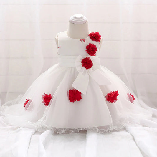 FLOWER GIRL DRESSES INFANT LACE COZY BIRTHDAY PARTY DRESSES BABY GIRL PROM DRESS