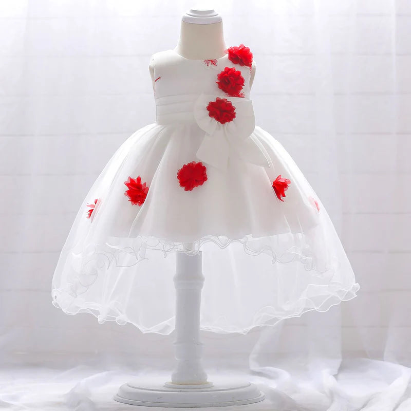 FLOWER GIRL DRESSES INFANT LACE COZY BIRTHDAY PARTY DRESSES BABY GIRL PROM DRESS