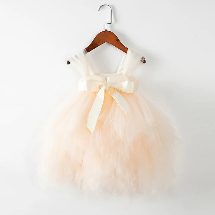 CUTE FLOWER GIRL DRESS TODDLER GIRLS CAKE PUFFY FIRST COMMUNION DRESSES PINK DRESS GIRL FORMAL DRESSES