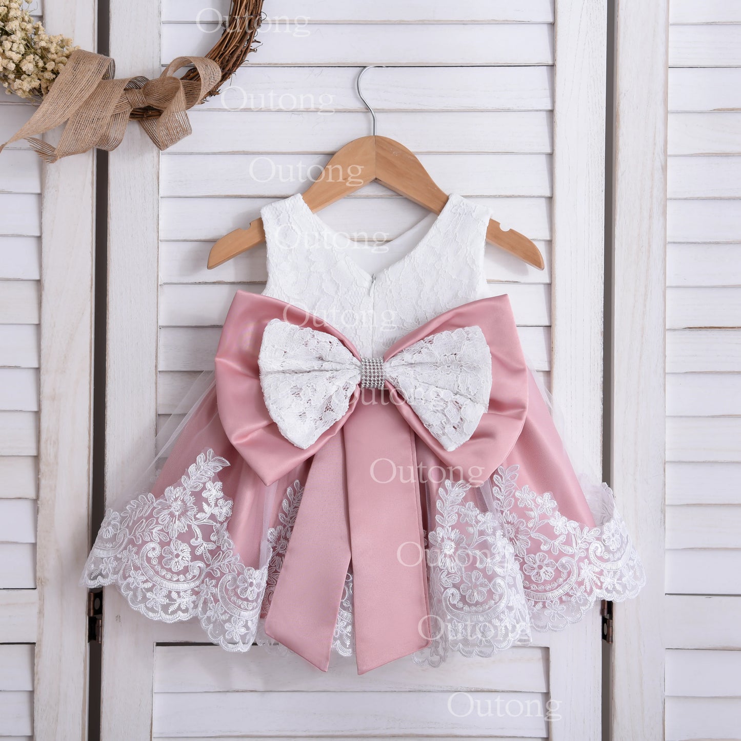 Baby Girl Dress Infant Girls Princess Dress With Big Bow Sweet Wedding Birthday Baptism Party Kids Clothing