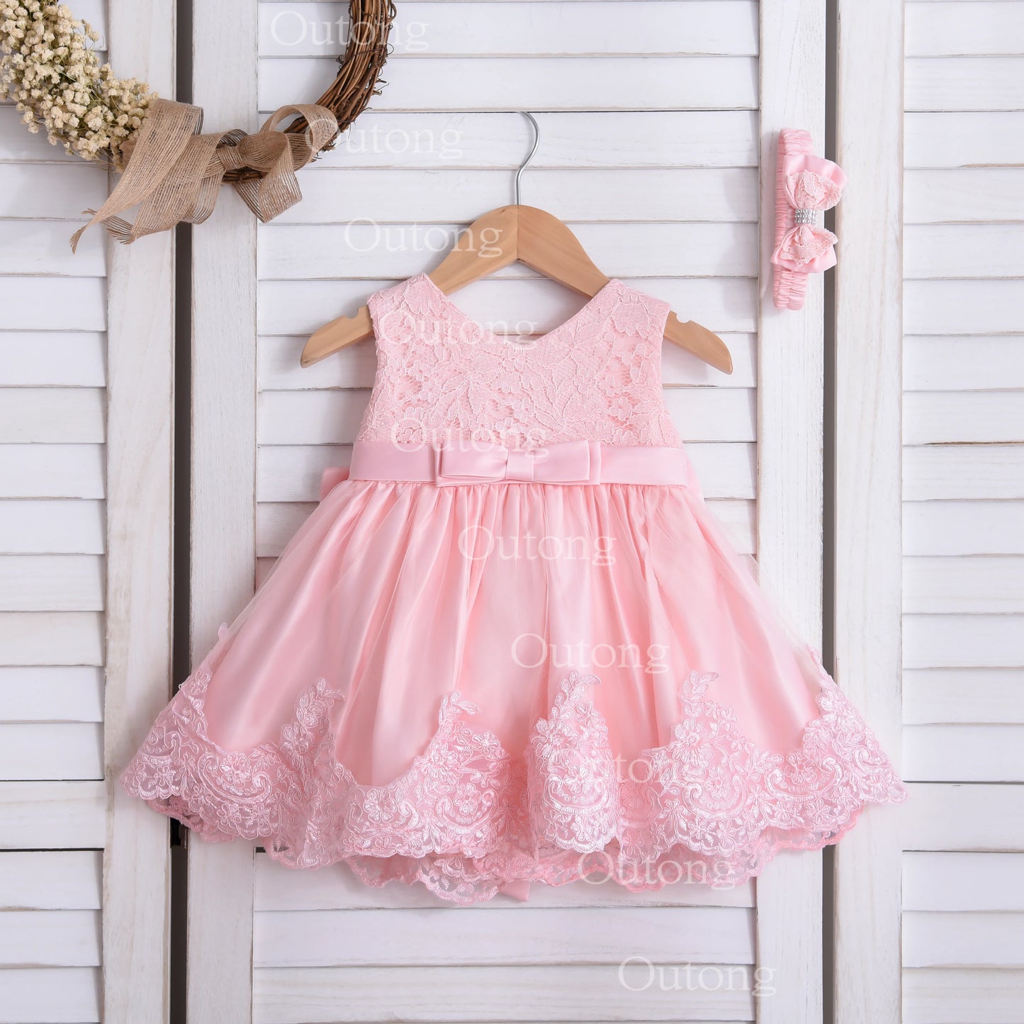 Baby Girl Dress Infant Girls Princess Dress With Big Bow Sweet Wedding Birthday Baptism Party Kids Clothing