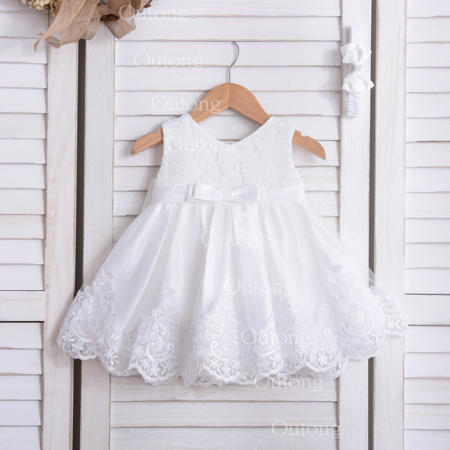 Baby Girl Dress Infant Girls Princess Dress With Big Bow Sweet Wedding Birthday Baptism Party Kids Clothing