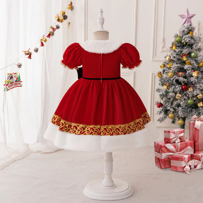 BOW CHRISTMAS DRESS BABY GIRL CHRISTMAS DRESS WINTER CHRISTMAS DRESS