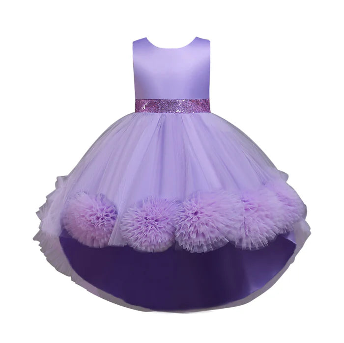 BABY GIRL EASTER DRESS BIRTHDAY PARTY DREAMY POM-POM PUFFY FLOWER GIRL PRINCESS PAGEANT DRESS