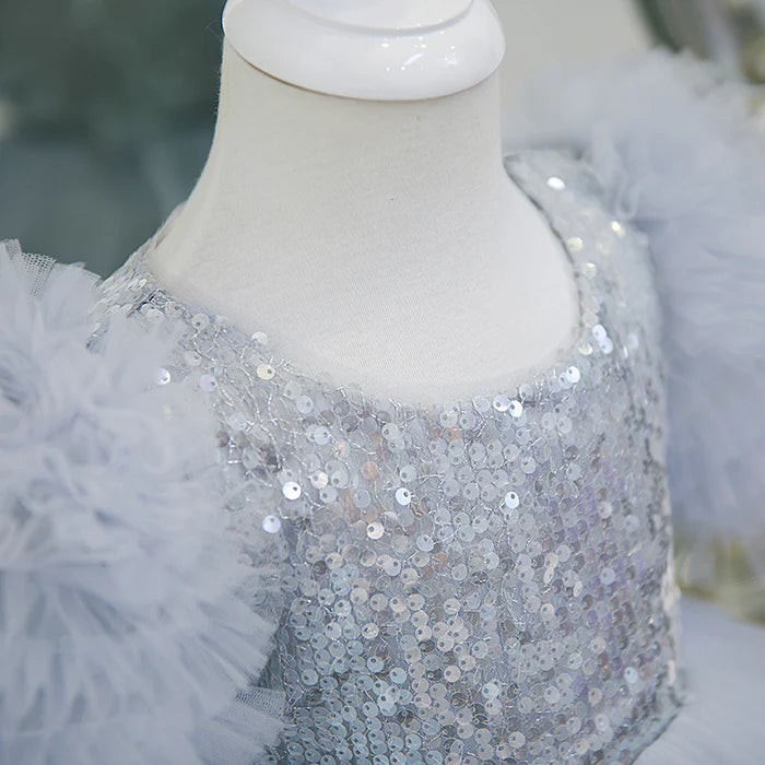 GIRL FORMAL DRESSES BABY GIRL SEQUIN FLUFFY BIRTHDAY WEDDING BALL GOWNS PRINCESS DRESS