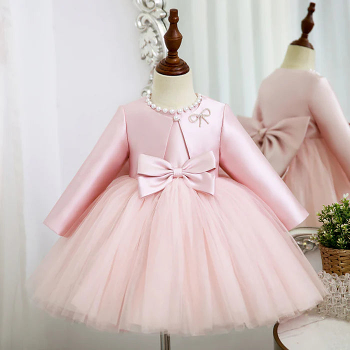 GIRL CHRISTMAS DRESS BABY GIRL PRINCESS DRESS AUTUMN BOW PUFFY TODDLER BIRTHDAY PARTY DRESS GIRL FORMAL DRESSES