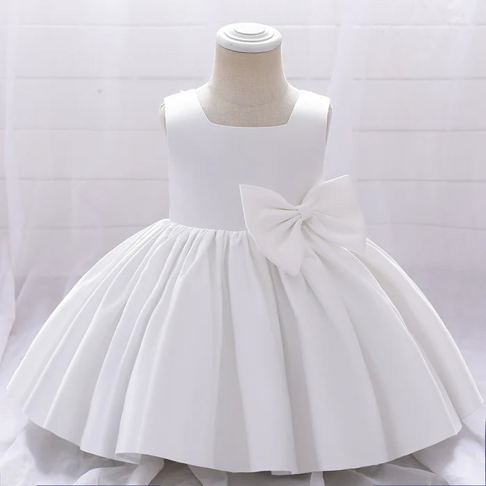 BABY GIRL BIRTHDAY PARTY DRESS TODDLER SUMMER ROUND NECK BOW TEXTURED PUFFY FORMAL PRINCESS DRESS