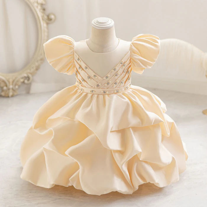 FLOWER GIRL DRESSES BABY GIRL PUFF SLEEVES DRESSES